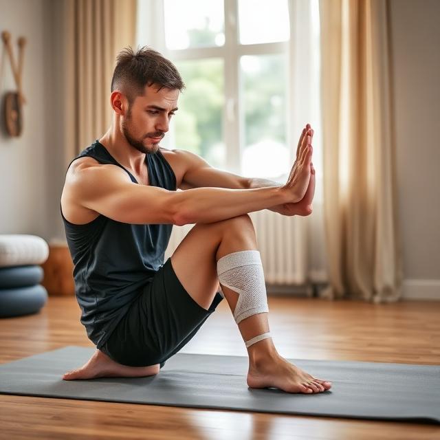 Sportler bei sanften Rehabilitationsübungen